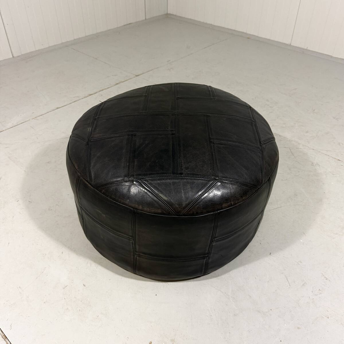 De Sede brown patchwork leather pouf 1970’s