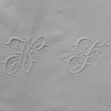 Sheet embroidered with monogramme AF
