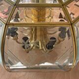 Eight-branch chandelier in beveled glass. 1940s.