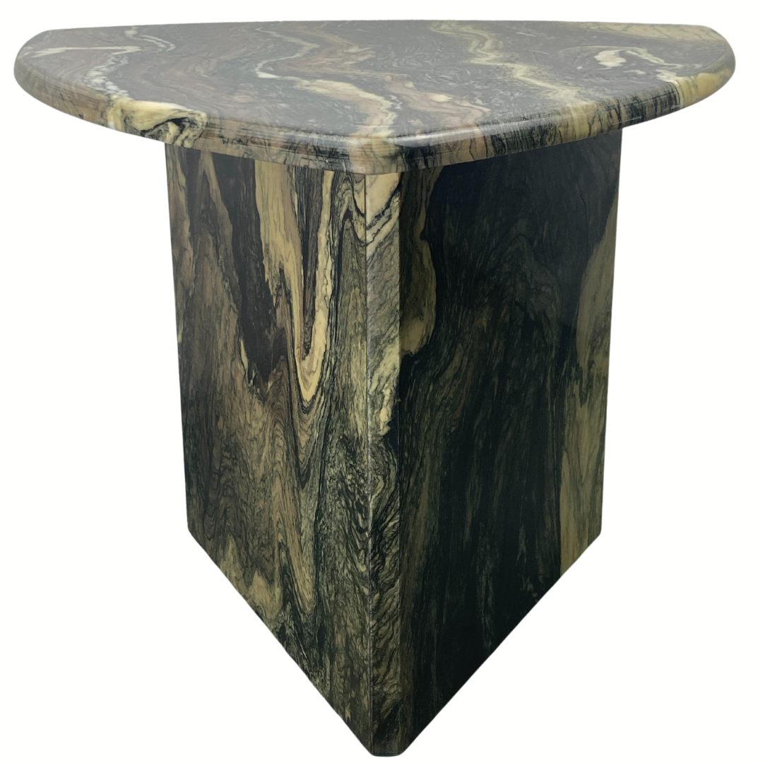Cipollino marble kidney oval side table, Italy