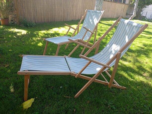 Antique wooden deck chairs