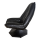 Black leather swivel chair, Artifort style