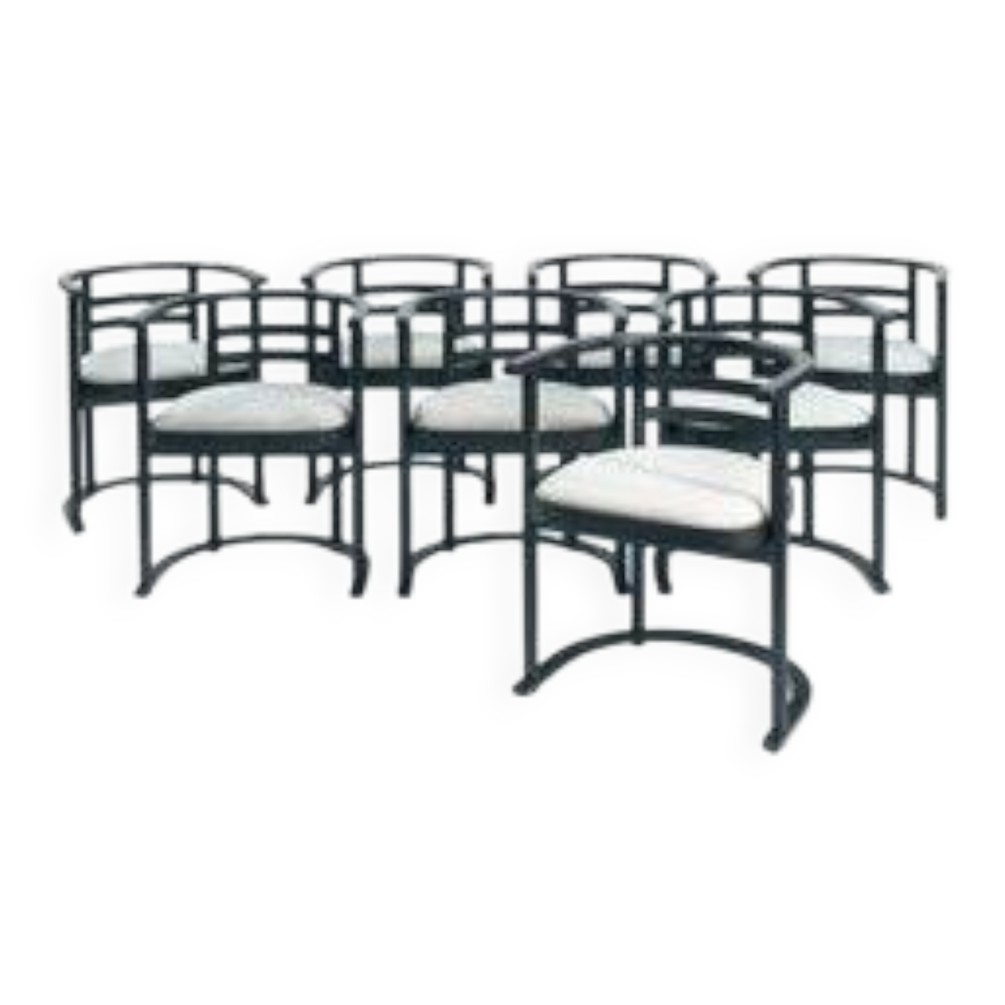 Josef Hoffmann Fledemaus style dining chairs, Bauhaus, set of 8