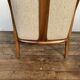 Fauteuil vintage années 1960 scandinave en noyé tissu écru d'origine