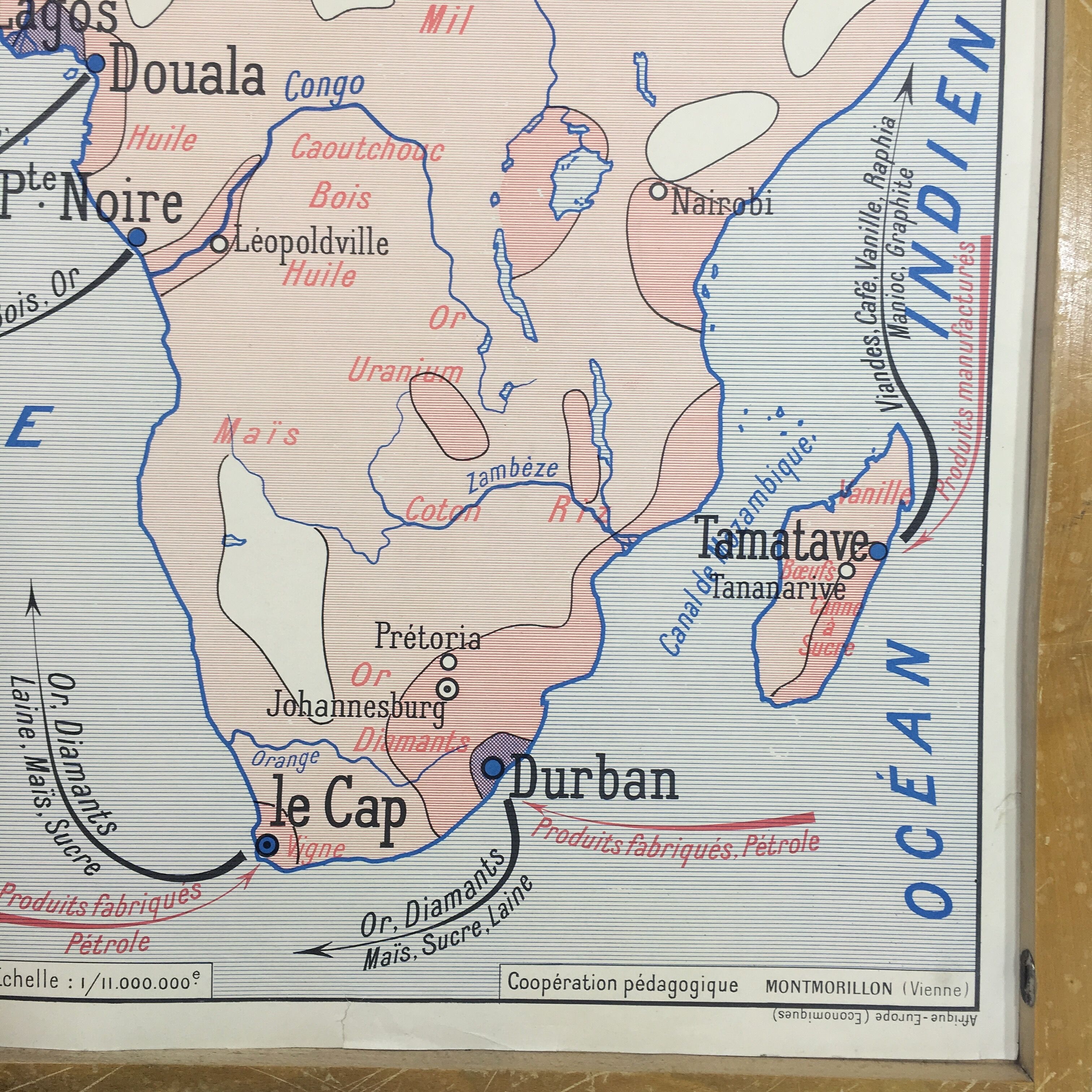 School Affoche geographical Europe Africa double sided