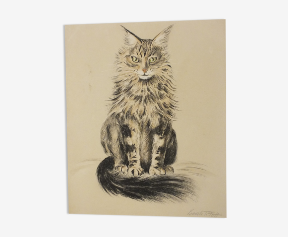 Basile Titoff - Lithographie signée - Orion Chat