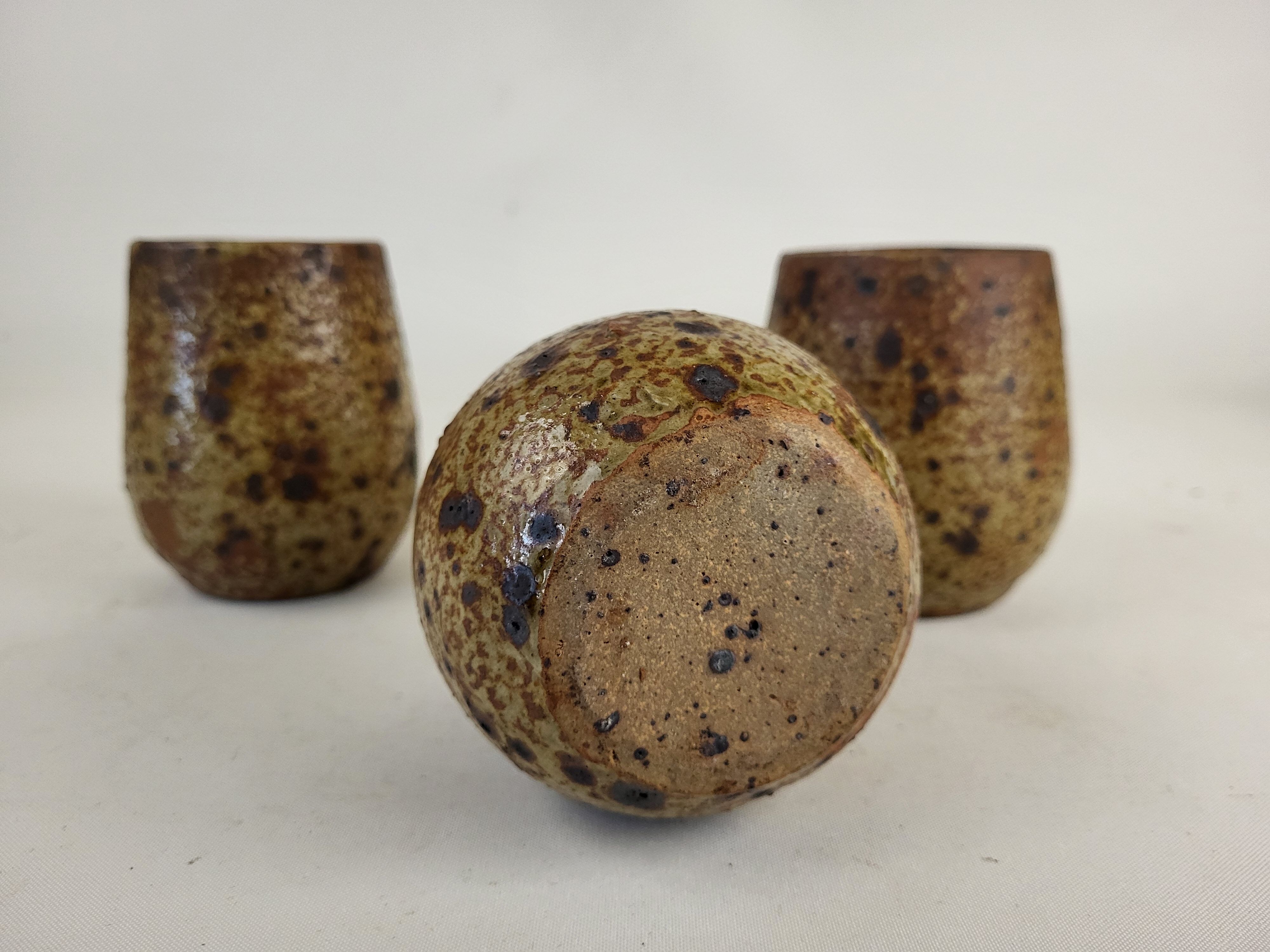 3 Pyrite stoneware cups
