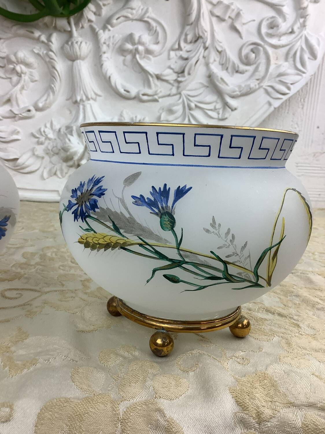 Two opaline glass cups