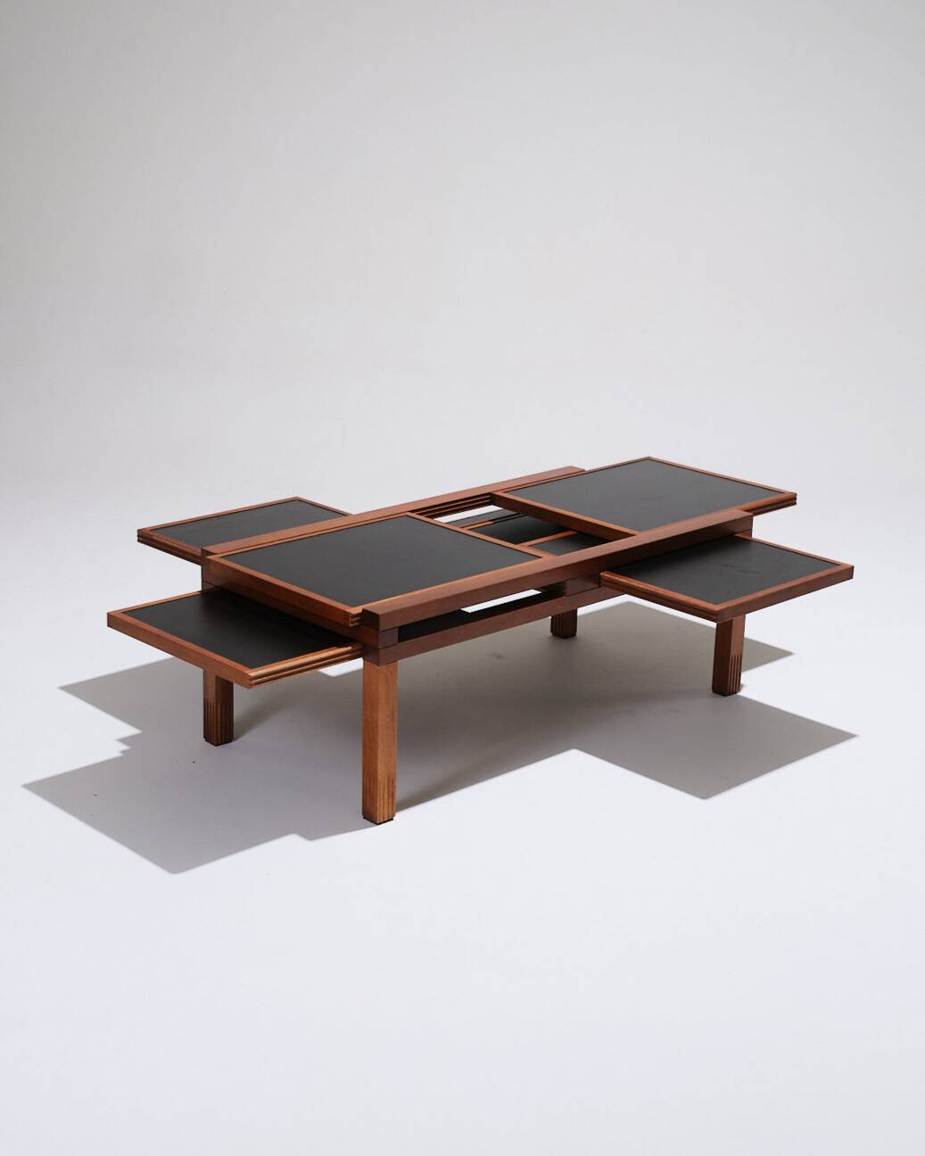 Table basse en bois, bernard vuarnesson, 1970s
