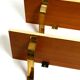 Two 1960s large Aldo Tura shelves made of wood and goatskin in beige