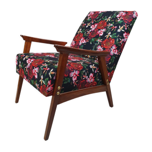 Fauteuil rénové, fleurs - roses,