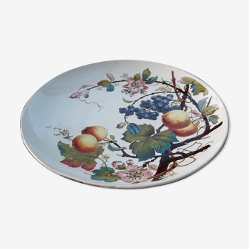 Decorative round plate earthenware from Sarreguemines early twentieth century