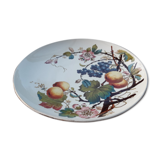 Decorative round plate earthenware from Sarreguemines early twentieth century