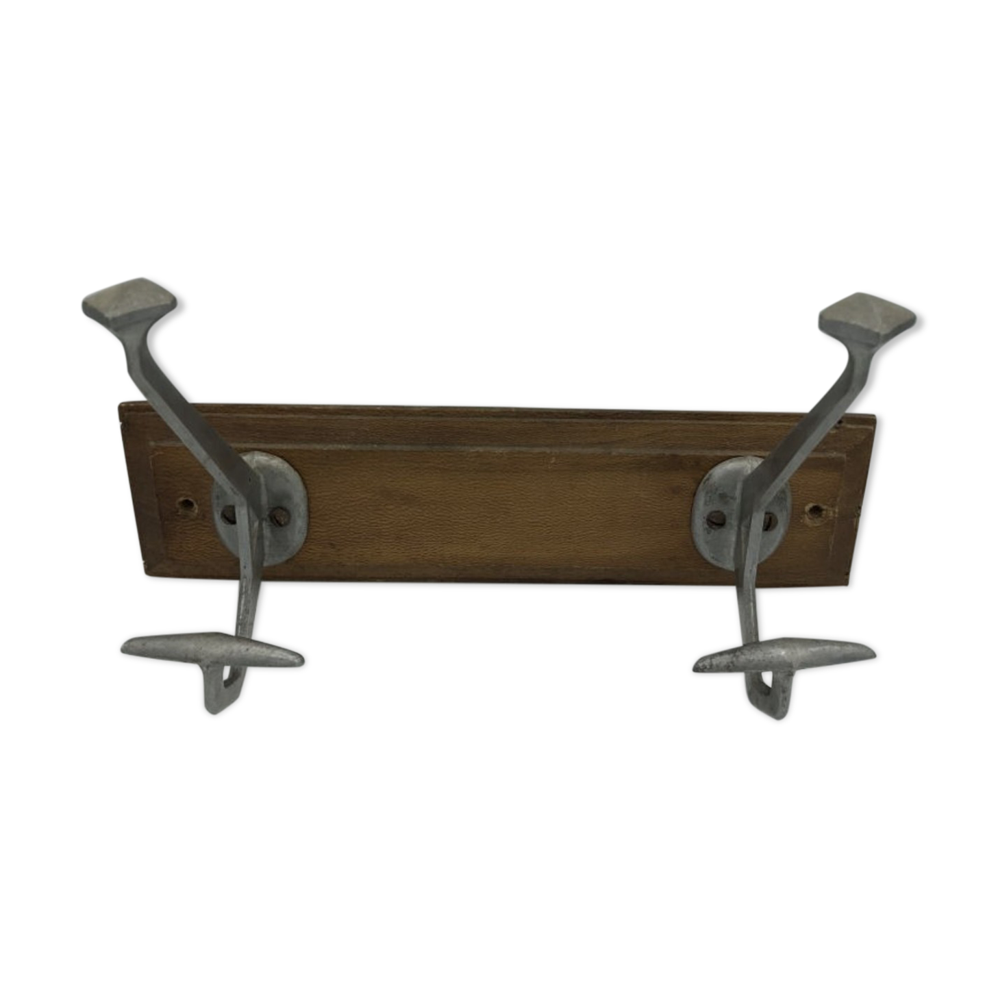 Wall coat rack with 2 hooks on wood