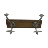 Wall coat rack with 2 hooks on wood