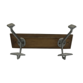 Wall coat rack with 2 hooks on wood