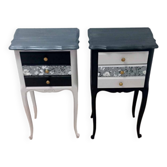 Pair of old revamped bedside tables