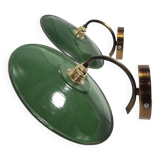 Pair of enameled sheet metal wall lights