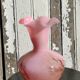 Vintage vase in pink opaline blown glass