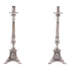 Bougeoirs d'église antiques plaqués argent, France, années 1850