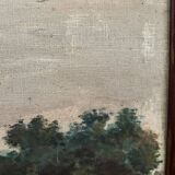 Oil on canvas early 20th century by Fernande Prudhomme 1910 landscape of North Denain