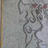 Martigues pond Old geographical map 18th century engraving 1764 by Bellin