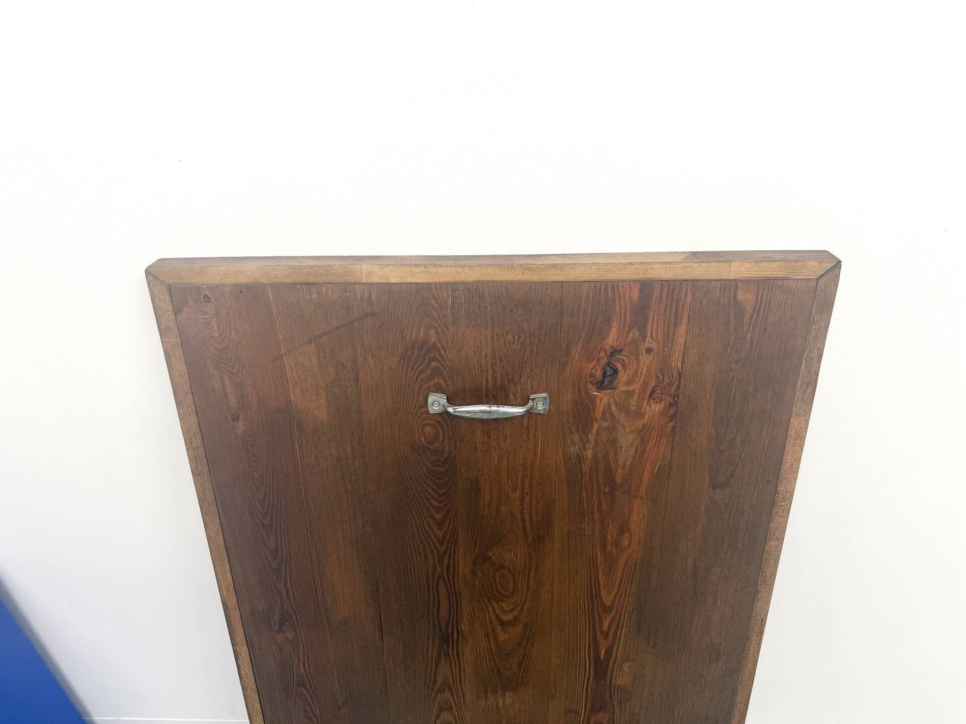 Monochrome table in ultramarine blue, acrylic on solid wood.