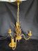 Hollywood Regency vintage gold palm chandelier 3 lights Hans Kögl style A666