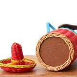 Bottle covered with scoubidou, musician, 60s