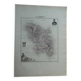 Old map of Martinique - 1895