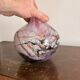 Michele Luzoro Round Vase Biot Glassworks Blown Glass Rose Gold Inclusion