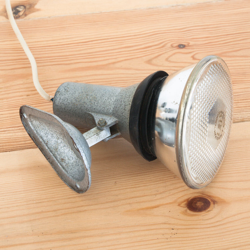 Set of three industrial wall lamps. Spain, 1960s