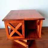 Small vintage teak revolving bookcase