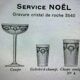 6 Champagne glasses – Saint Louis Christmas service rock crystal engraving 3540