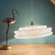 Vintage XXL glass pendant light from Clichy White