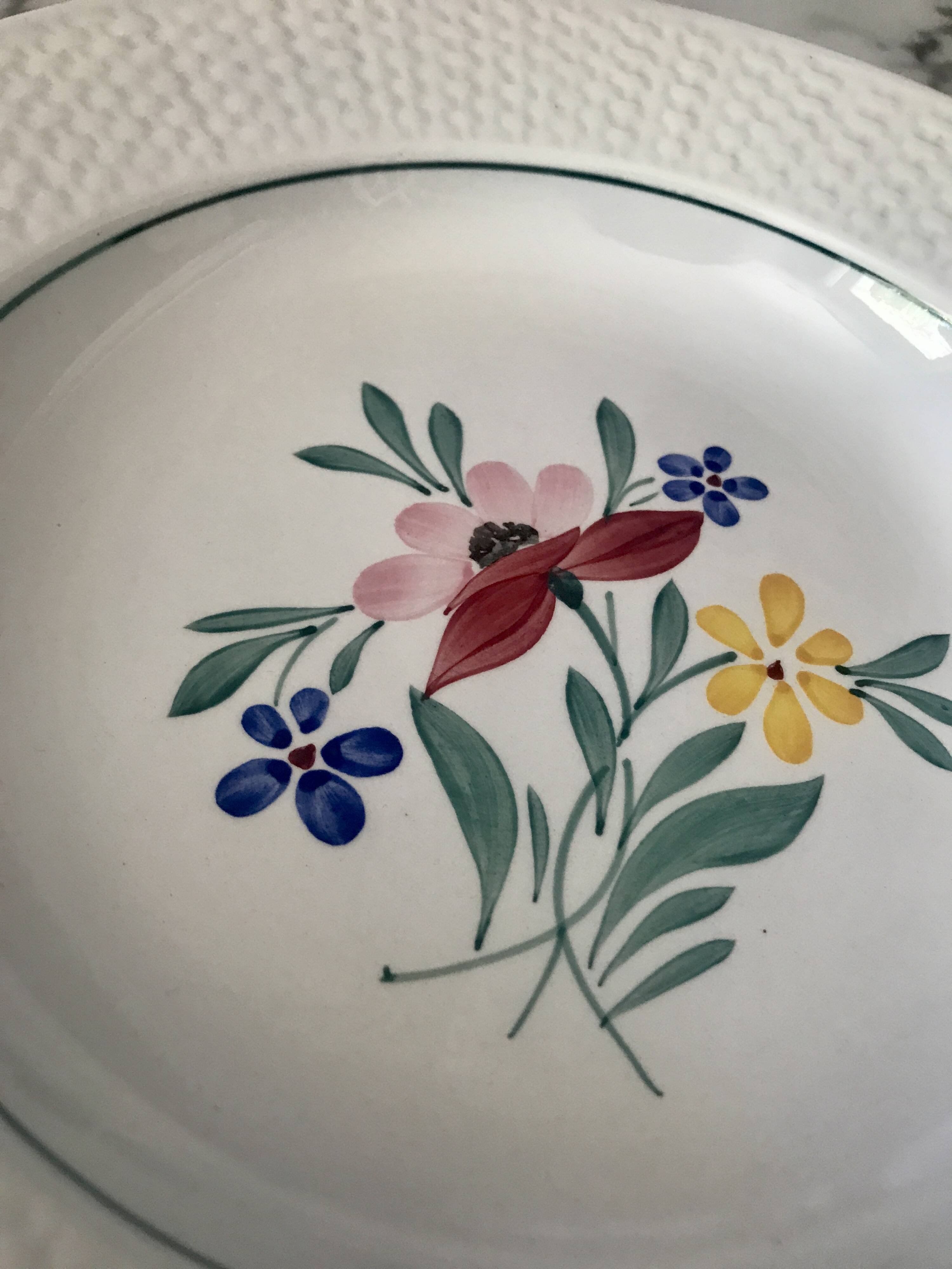 Fabiola Digoin Sarreguemines soup plates, 1950s