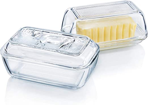 Glass butter Luminarc arc international dish, transparent