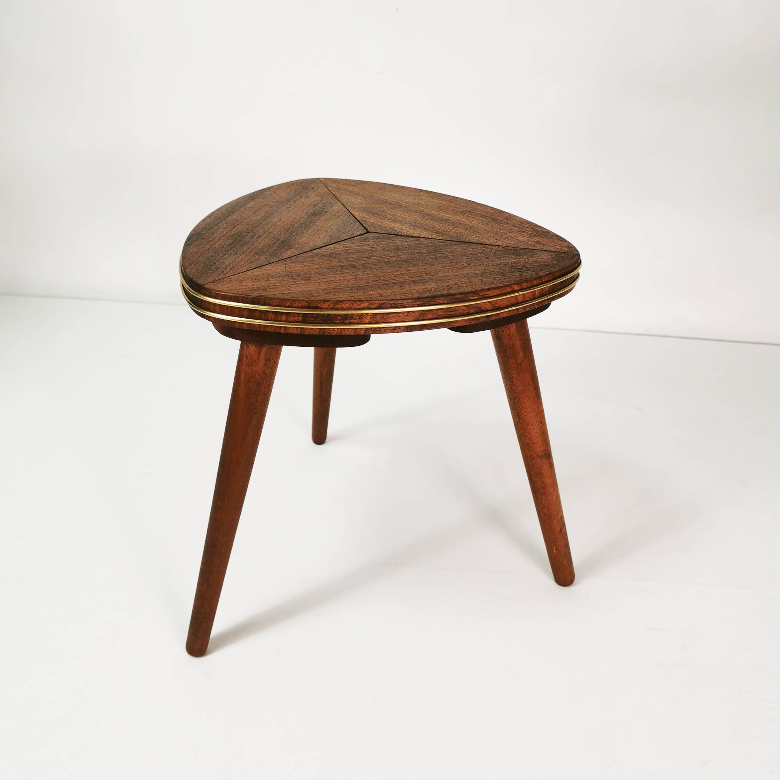 Modernist mahogany flower stand, Germany, 1960s.