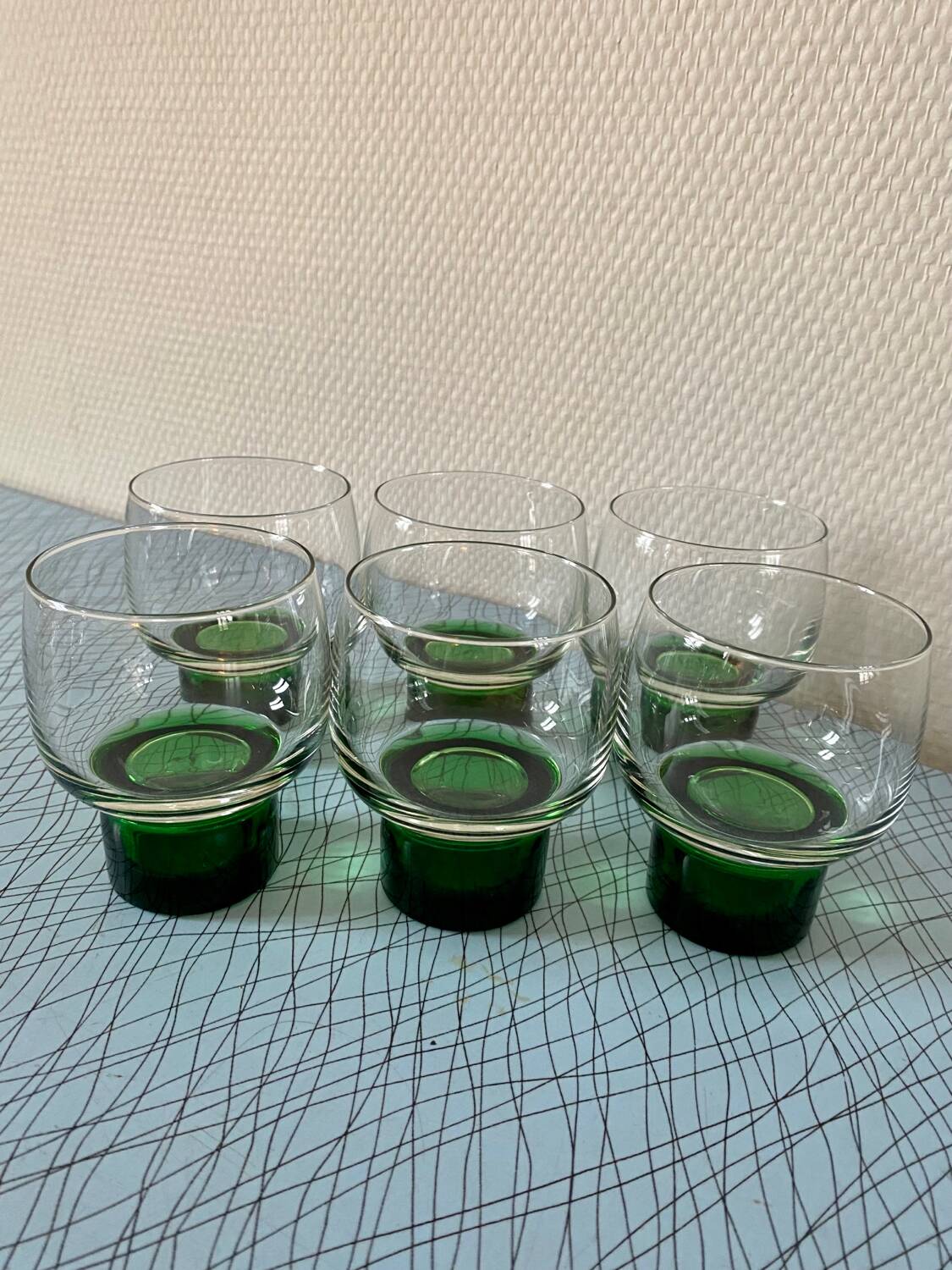 6 water glasses from the 60s/70s Luminarc