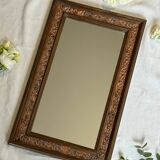 Vintage copper wooden mirror