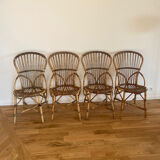 Lot 4 rattan chairs by Audoux & Minnet