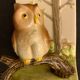 Pair of owl Japanese ceramic book greenhouses, 1980