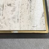 Table Basse Travertin Belgo Chrome années 1970