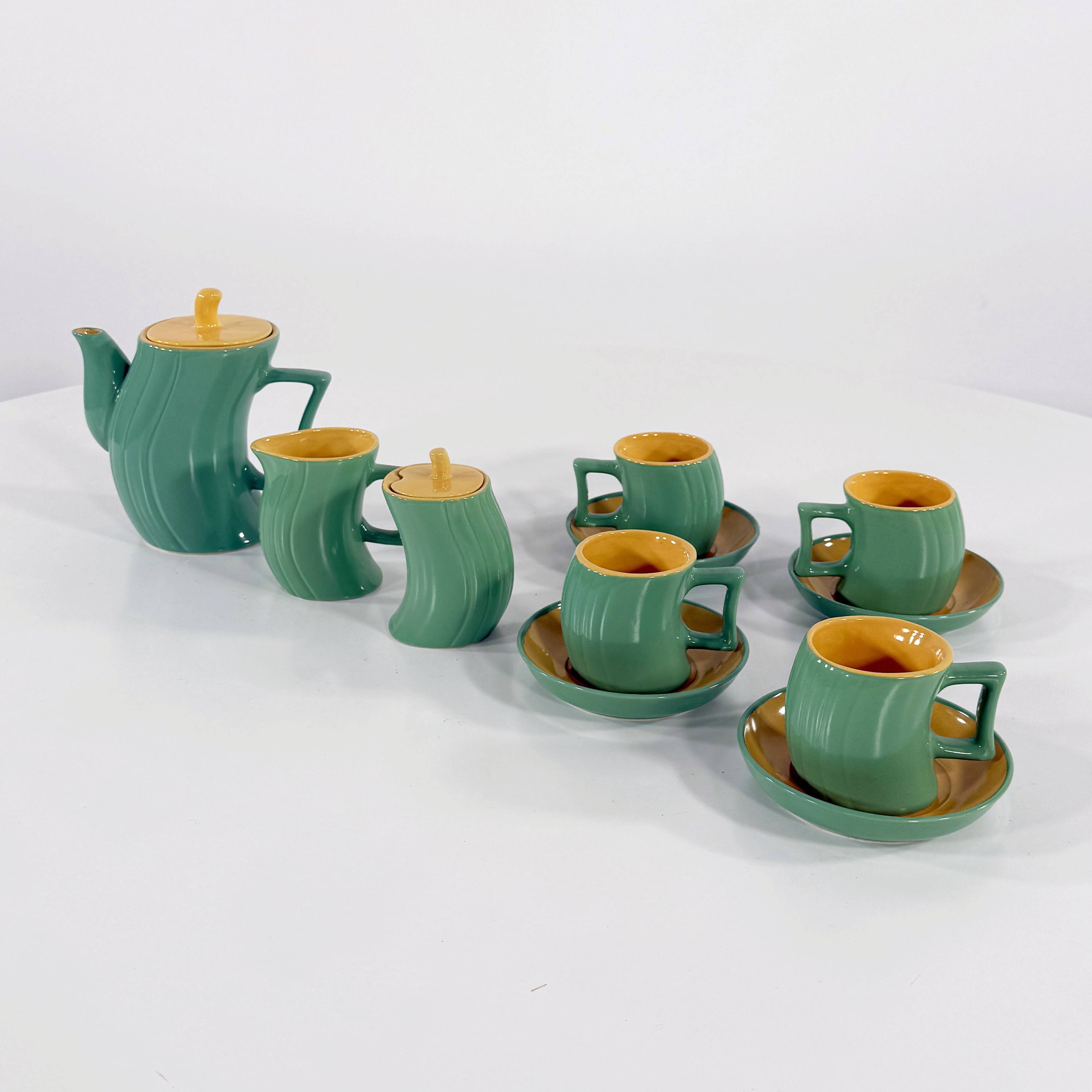 Ceramic tea service by Massimo Iosa Ghini for Naj Oleari, 1980