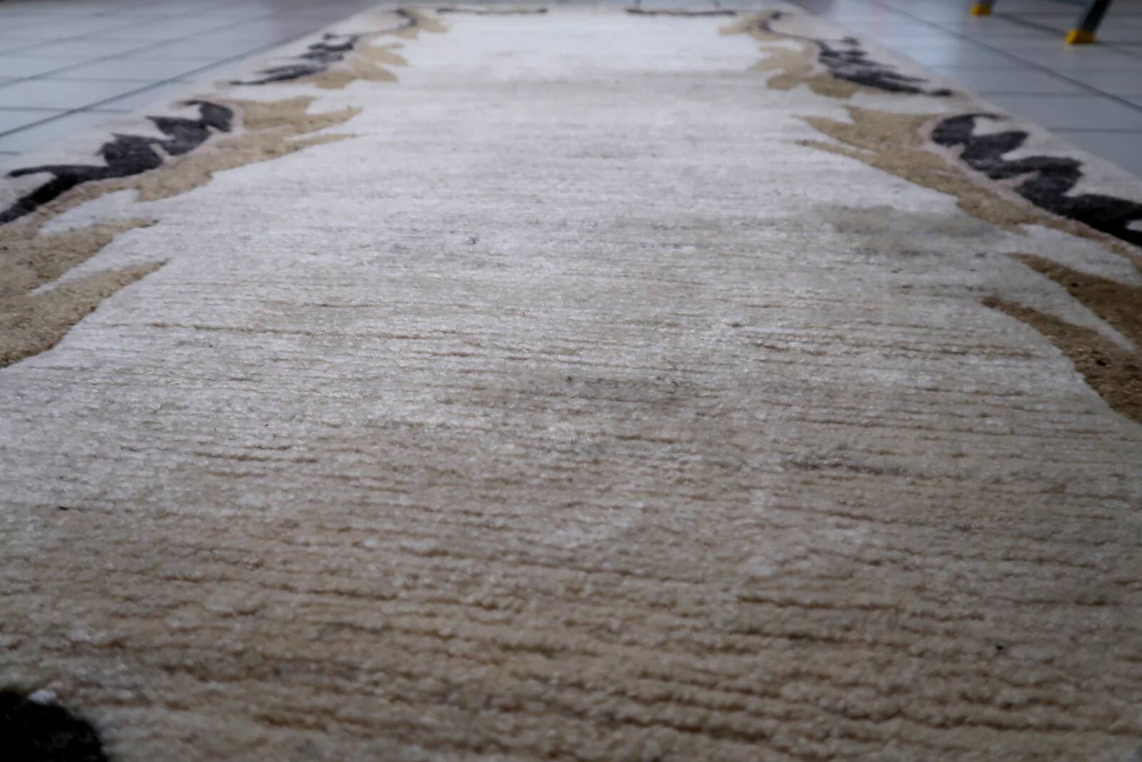 Vintage Tibetan Art Deco Khaden rug 92cm x 206cm 1960s