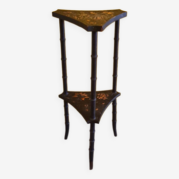 Table d'appoint triangulaire française peinte à la main Ca. 1900