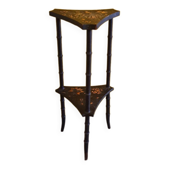 Table d'appoint triangulaire française peinte à la main Ca. 1900