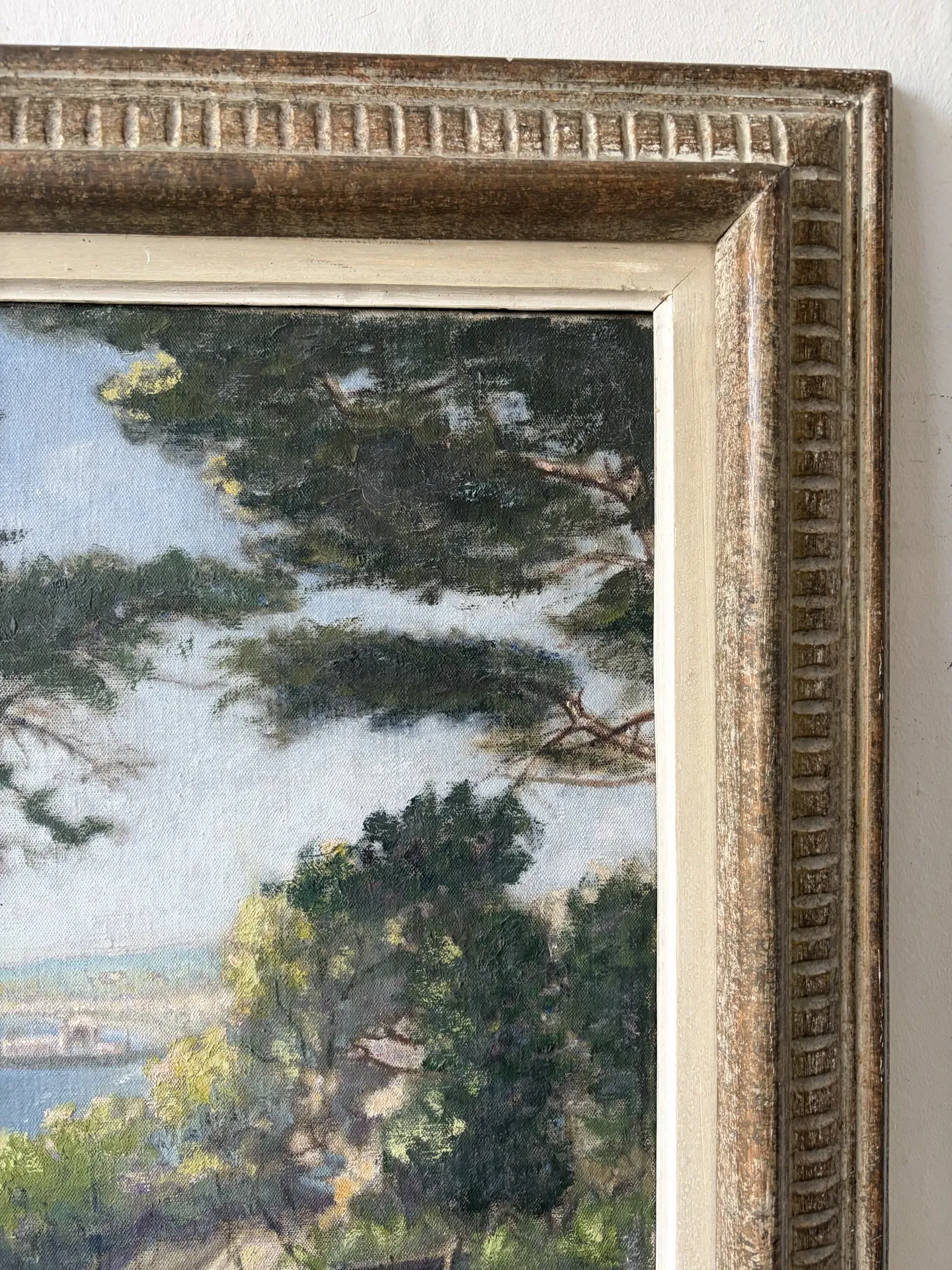 Mediterranean landscape, sea view, oil on canvas signed