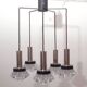 1970s pendant cascade lamp in chrome and glass