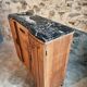 French Art Deco walnut sideboard with marble top, 1920s